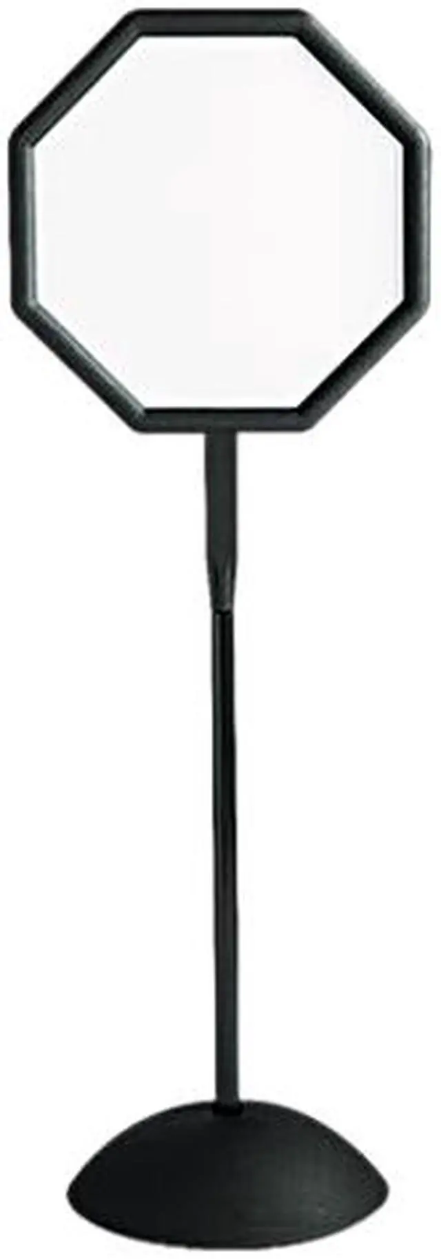 Main image of Safco 4118BL Double Sided Sign, Magnetic/Dry Erase Steel, 19 1/4 x 19 1/4, White, Black Frame