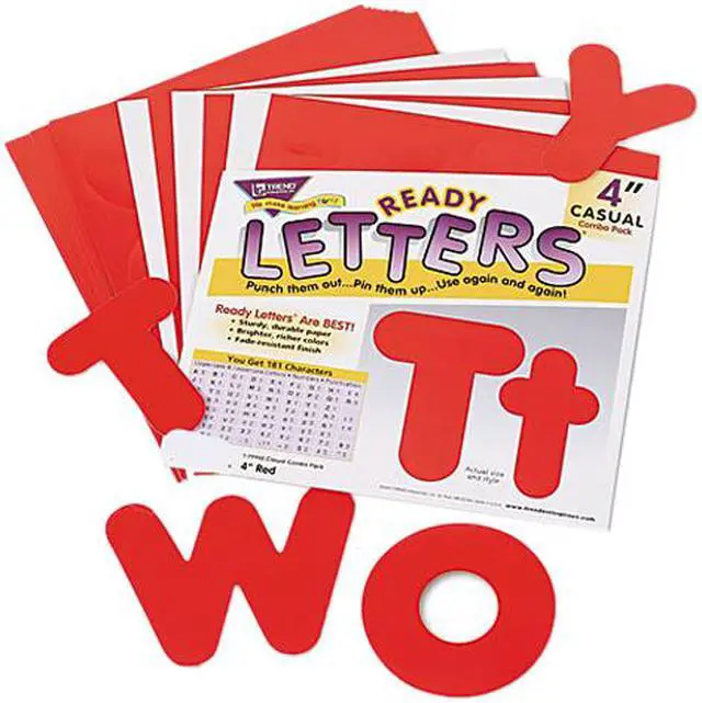 Main image of TREND T79902 Ready Letters Casual Combo Set, Red, 4"h, 182/Set