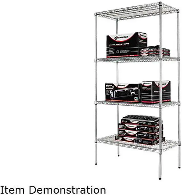 Main image of Alera SW50-3618SR Wire Shelving Starter Kit, 4 Shelves, 36w x 18d x 72h, Silver