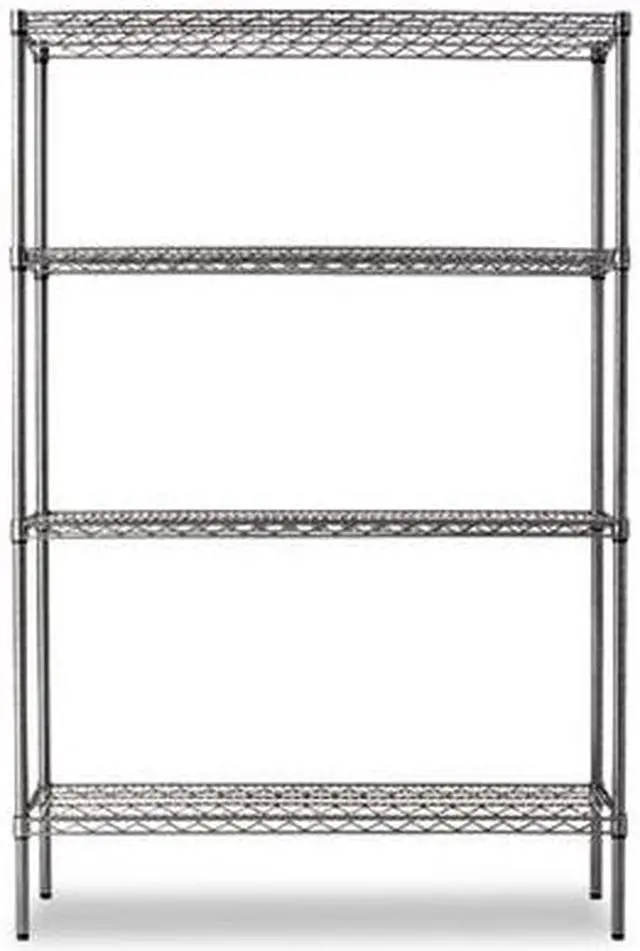 Alt view image 3 of 3 - Alera SW504818BA Wire Shelving Starter Kit, Four-Shelf, 48w x 18d x 72h, Black Anthracite