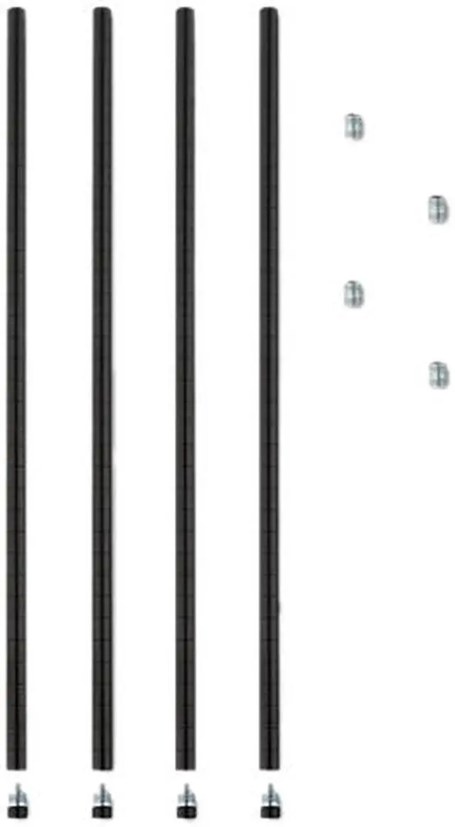 Main image of Alera SW59-PO36BL Stackable Posts For Wire Shelving, 36 "High, Black, 4/Pack