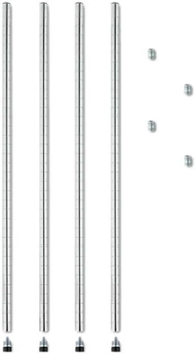 Main image of Alera SW59-PO36SR Stackable Posts For Wire Shelving, 36" High, Silver, 4/Pack