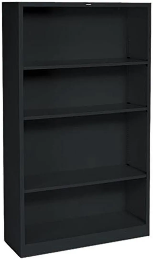 Main image of HON S60ABCP Metal Bookcase, 4 Shelves, 59.00" x 34.50" x 12.63", Black