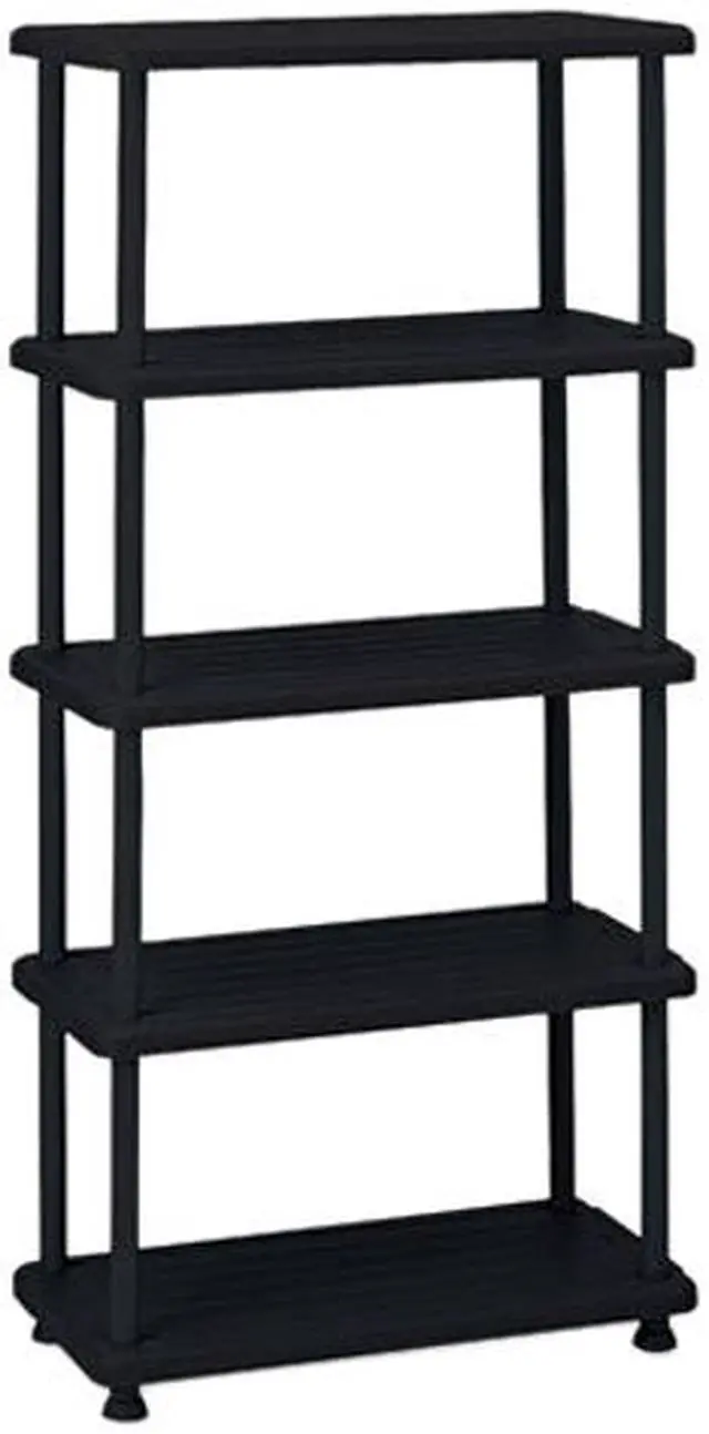 Main image of Iceberg 20851 Rough N Ready 5 Shelf Open Storage System, Resin, 36w x 18d x 74h, Black