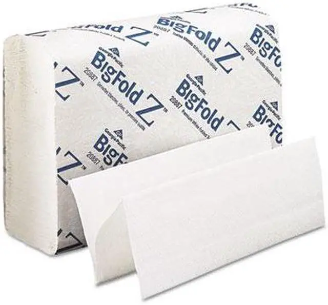 Alt view image 2 of 5 - Georgia Pacific 20887 Big Fold Z Paper Towels, 10-1/5 x 10-4/5, White, 220/Pack, 10/Carton