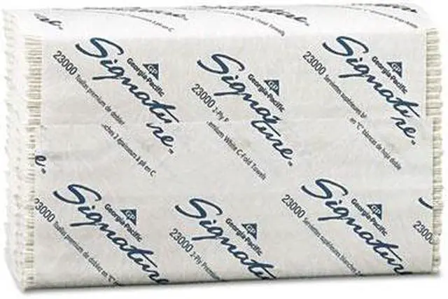 Main image of Georgia Pacific Signature C-Fold Paper Towels, 10-1/4 x 13-1/4, White, 120/Pack, 12/Carton