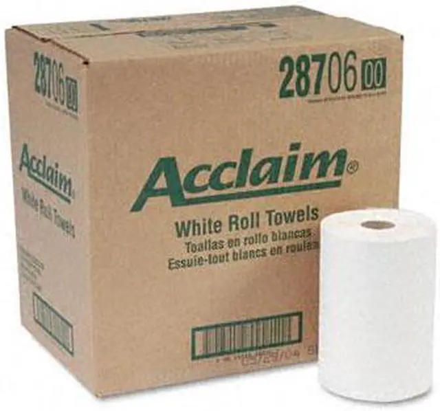Main image of Georgia Pacific 28706 Acclaim Nonperforated Paper Towel Rolls, 7-7/8 x 350', White, 12/Carton