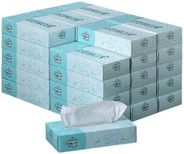 Main image of Georgia Pacific 48580CT Angel Soft ps Premium Facial Tissues, 100/Flat Box, 30 Boxes/Carton