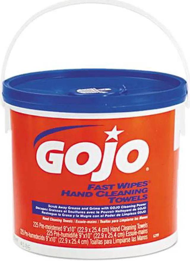 Main image of GOJO 6299-02CT FAST WIPES Hand Cleaning Towels, Cloth, 9 x 10, White, 225/Bucket, 2/Carton