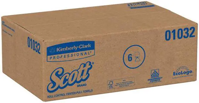 Alt view image 5 of 5 - Scott Essential Roll Control Center Pull Paper Towels (01032) with Fast-Drying Absorbency Pockets, Perforated Full-Sized Hand Paper Towels, White (6 Rolls per Case, 4,200 Sheets Total)