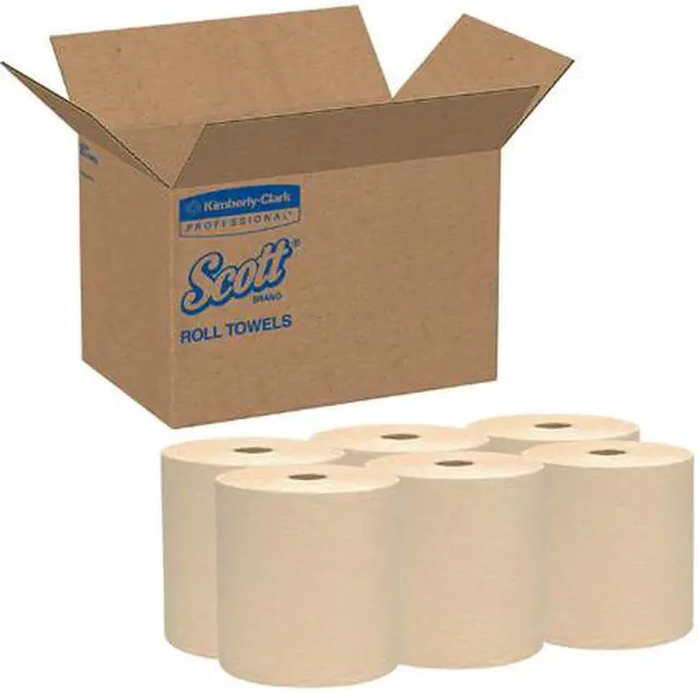 Alt view image 5 of 6 - Scott Essential Hard Roll Paper Towels (04142), Natural, 800' / Roll, 12 Rolls / Case, 9,600' / Case