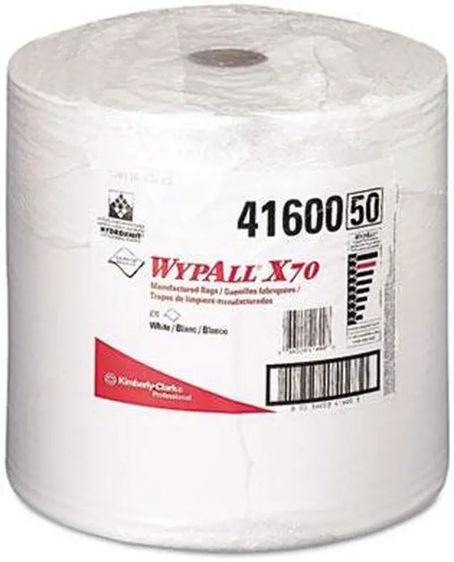 Main image of KIMBERLY-CLARK PROFESSIONAL* 41600 WYPALL X70 Wipers, Jumbo Roll, Perf., 12 1/2 x 13 2/5, White, 870/Roll, 1/Carton