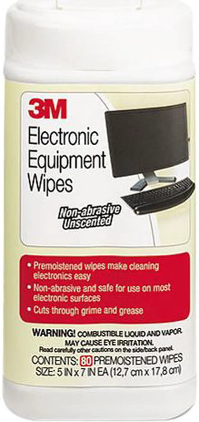 Main image of 3M CL610 Electronic Equipment Cleaning Wipes, 5-1/2 x 6-3/4, White, 80/Canister, 1 Canister