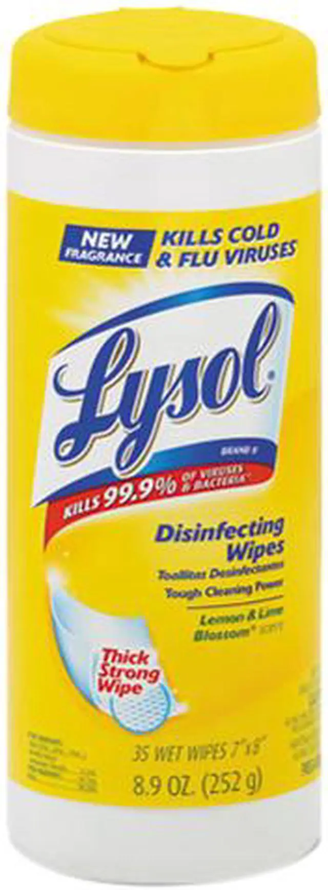 Main image of LYSOL Brand 81145 Lemon & Lime Blossom Disinfecting Wipes w/Micro-Lock Fibers, 7 x 8, 35/Canister