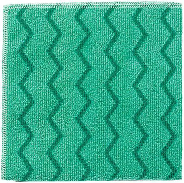 Main image of Rubbermaid Q620 Commercial Reusable Cleaning Cloths, Microfiber, 16 x 16, Green, 12/Carton, 1 Carton