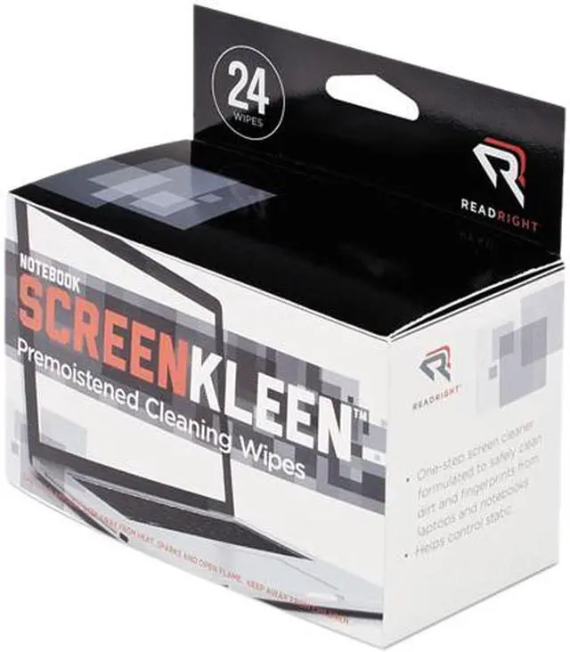 Main image of Read Right RR1217 Notebook ScreenKleen Pads, Cloth, 2 1/2 x 5 1/4, White, 24/Box