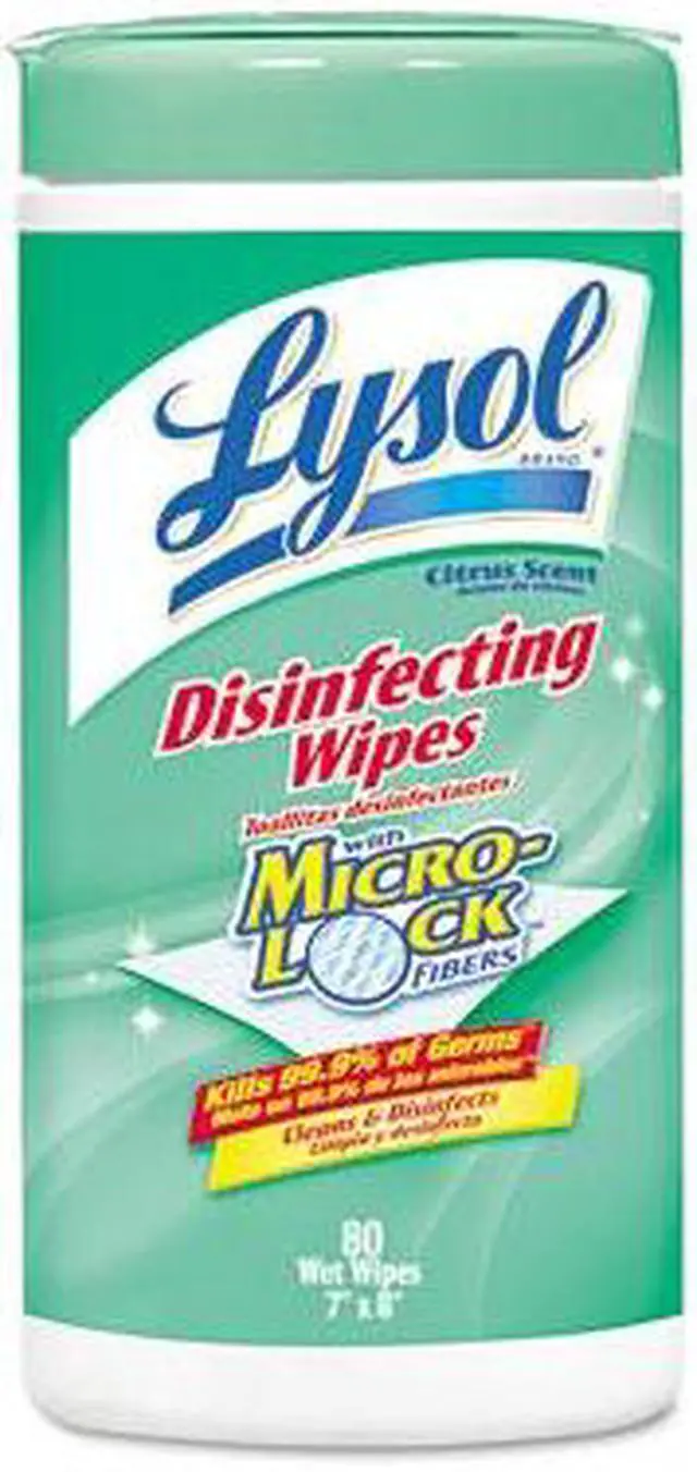 Main image of LYSOL Brand 77182CT - Disinfecting Wipes, Lemon and Lime Blossom, White, 7 x 8, 80/Can, 6 Cans/CT