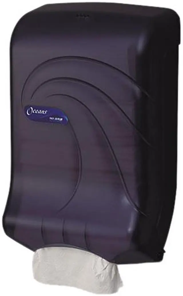 Main image of San Jamar T1790TBK Oceans Ultrafold Towel Dispenser, Transparent Black, 11-3/4w x 6-1/4d x 18h