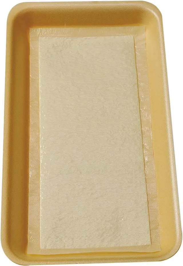 Main image of Pactiv TA1341108 Meat Tray Pads, 6"w x 4 1/2"d, White/Yellow, 1000/Carton
