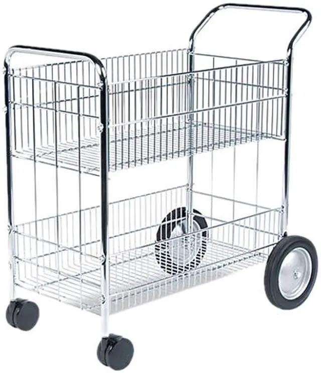 Main image of Fellowes 40912 Wire Mail Cart, 22-1/4w x 38-1/2d x 39-1/4h, Chrome