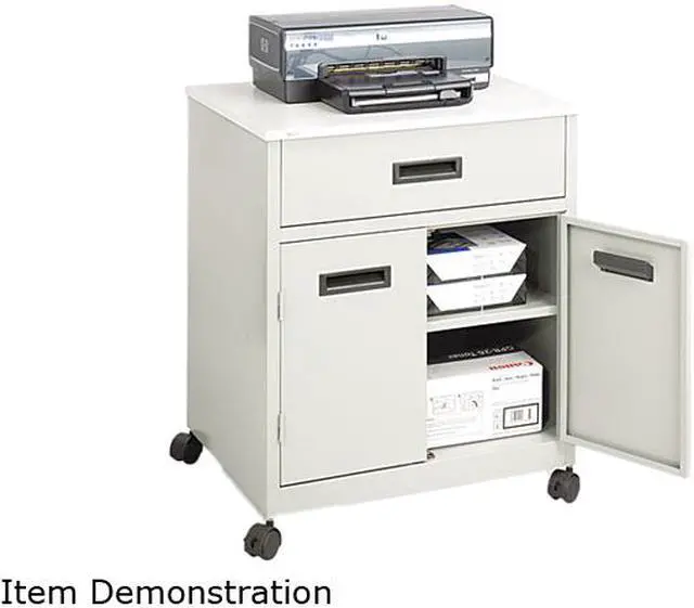 Main image of Safco 1870GR Steel Machine Stand w/Pullout Drawer, 25w x 20d x 29-3/4h, Gray