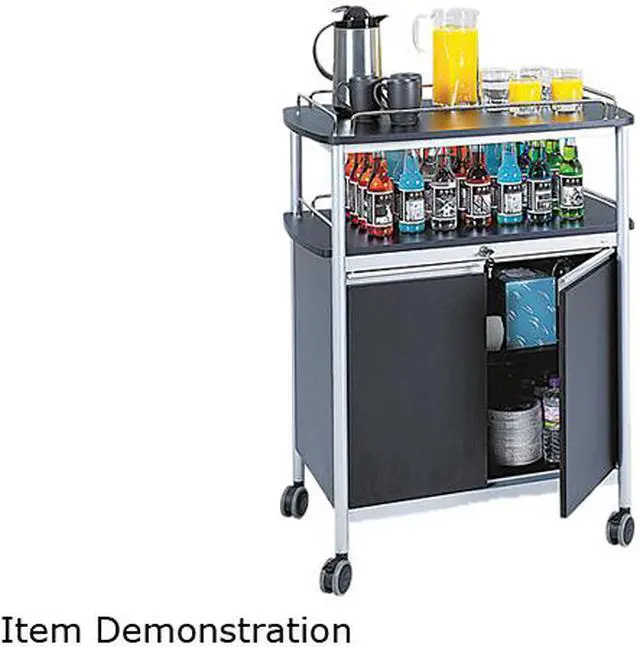 Main image of Safco 8964BL Mobile Beverage Cart, 33-1/2w x 21-3/4d x 43h, Black