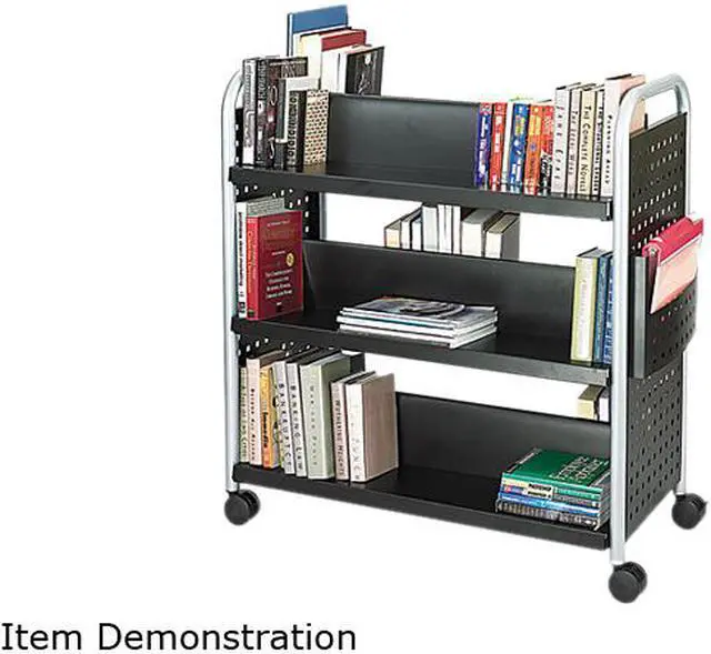 Main image of Safco 5335BL Scoot Book Cart, 6-Shelf, 40w x 17-1/2d x 41-1/2h, Black