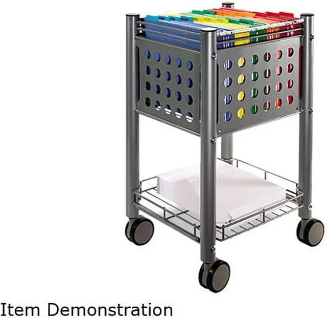 Main image of Vertiflex Sidekick File Cart, 1-Shelf, 13-3/4 x 15-1/2 x 26-1/4, Matte Gray