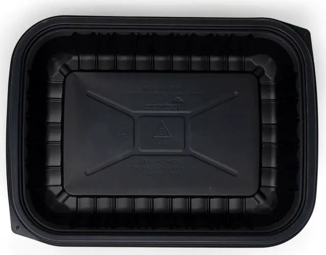 Alt view image 2 of 3 - Pactiv EarthChoice Entree2Go Takeout Container, 64 oz, 11.75 x 8.75 x 2.13, Black, Plastic, 200/Carton YCNB12X96400