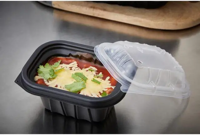 Alt view image 2 of 2 - Pactiv EarthChoice Entree2Go Takeout Container, 12 oz, 5.65 x 4.25 x 2.57, Black, Plastic, 600/Carton YCNB6X412000
