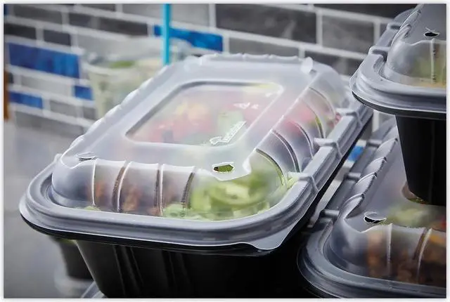 Alt view image 2 of 2 - Pactiv EarthChoice Entree2Go Takeout Container, 32 oz, 8.66 x 5.75 x 2.72, Black, Plastic, 300/Carton YCNB9X632000