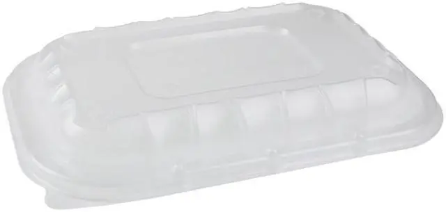Main image of Pactiv EarthChoice Entree2Go Takeout Container Vented Lid, 8.67 x 5.75 x 0.98, Clear, Plastic, 300/Carton YCNV9X6PPDL