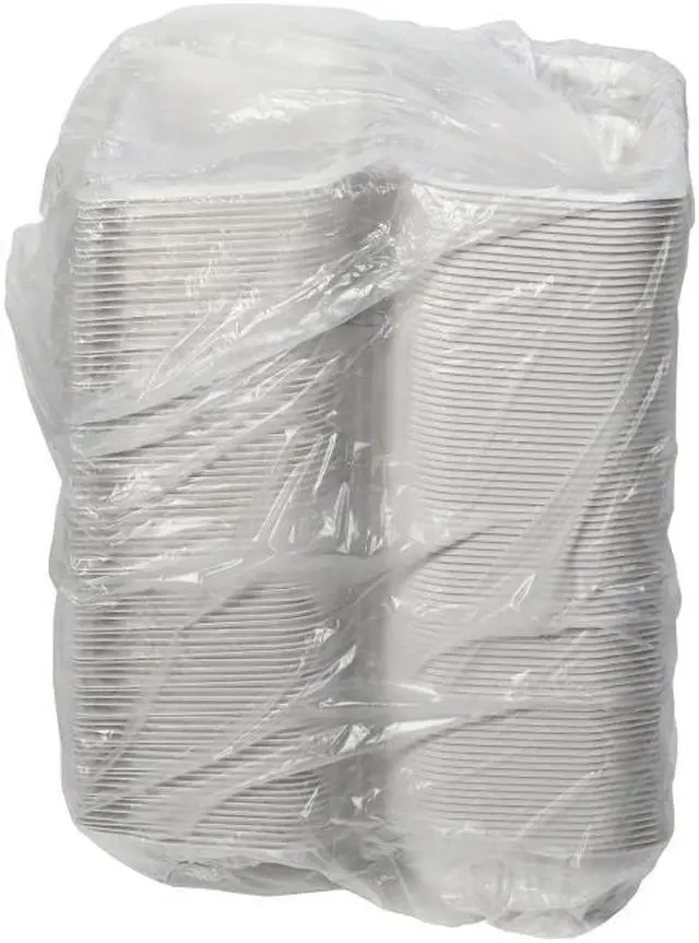 Alt view image 4 of 4 - Pactiv EarthChoice Vented Microwavable MFPP Hinged Lid Container, 2-Compartment, 9 x 6 x 3.1, White, Plastic, 170/Carton YCNW02052