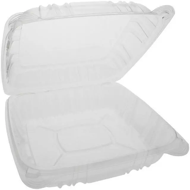 Alt view image 2 of 4 - Pactiv Sensation SmartLock Hinged Lid Container, 9.21 x 8.87 x 3.07, Clear, Plastic, 200/Carton YCI821100000