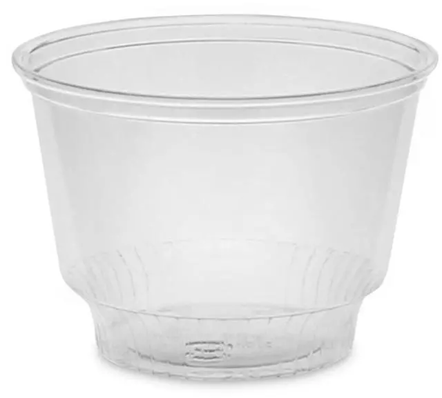 Main image of Pactiv EarthChoice Recycled Clear Plastic Sundae Dish - 8 oz - 4" Diameter x 3" h - Clear - 60/Bag - 15 Bags/Carton - YPS8C