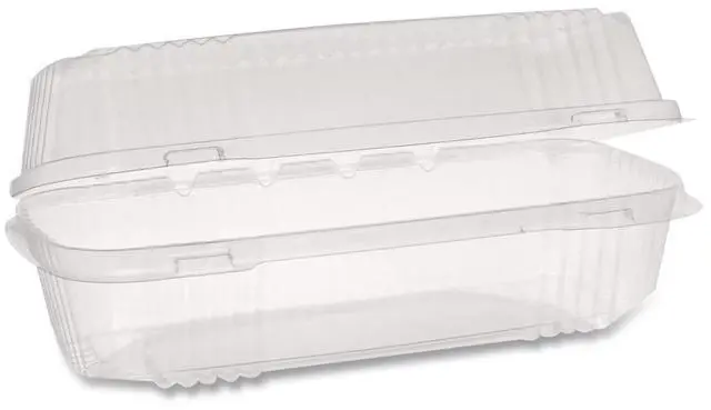Main image of Pactiv ClearView SmartLock Hinged Lid Container - Hoagie Container - 27 oz - 9.3 x 4.5 x 3 - Clear - Plastic - 250/Carton - YCI810490000