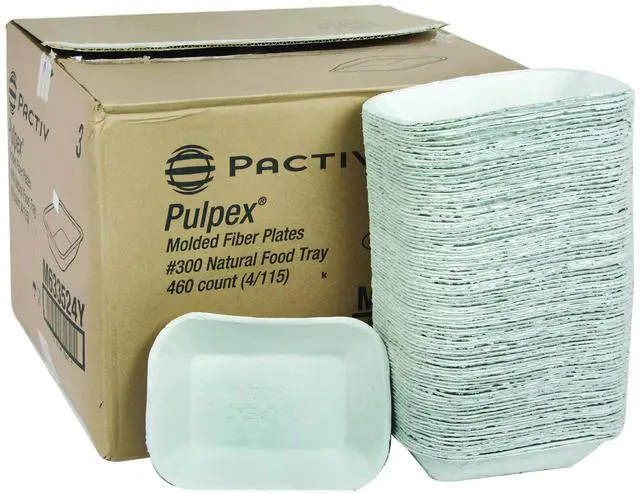 Alt view image 2 of 2 - Pactiv EarthChoice Pulpex Steep Wall Food Tray - 9.1 x 6.9 x 1.75 - Natural - Pape - 460/Carton - M633524Y