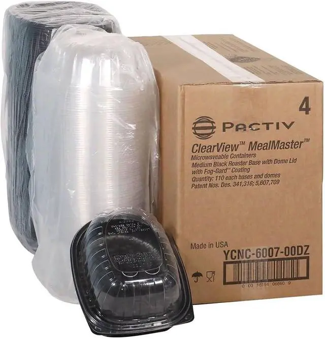 Alt view image 2 of 2 - Pactiv MealMaster Chicken Roaster Base/Lid - 10 x 7.5 x 4 - Black/Clear - Plastic - 110/Carton - YCNC600700DZ