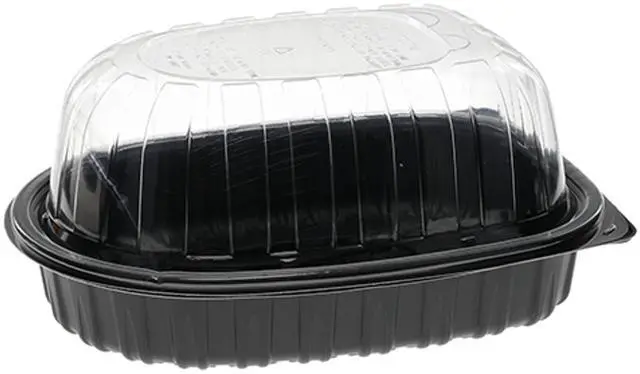 Main image of Pactiv MealMaster Chicken Roaster Base/Lid - 10 x 7.5 x 4 - Black/Clear - Plastic - 110/Carton - YCNC600700DZ