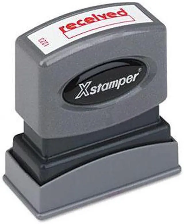Main image of Xstamper ECO-GREEN 1223 Title Message Stamp, RECEIVED, Pre-Inked/Re-Inkable, Red