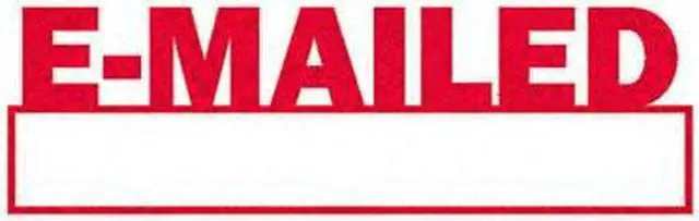 Alt view image 2 of 5 - Xstamper ECO-GREEN 1650 Title Message Stamp, E-MAILED, Pre-Inked/Re-Inkable, Red