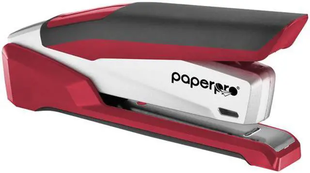 Alt view image 2 of 2 - PaperPro 1117 inPOWER+ 28 Premium Desktop Stapler 28 Sheets Capacity - 210 Staple Capacity - Full Strip - 1/4" Staple Size - Silver, Red