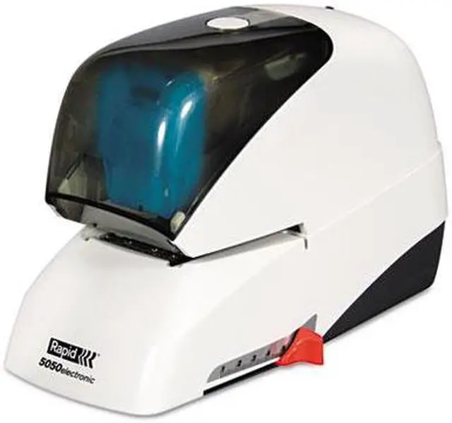 Main image of Rapid 73157 5050 Heavy-Duty Flat Clinch Electric Stapler, 50-Sheet Capacity, White