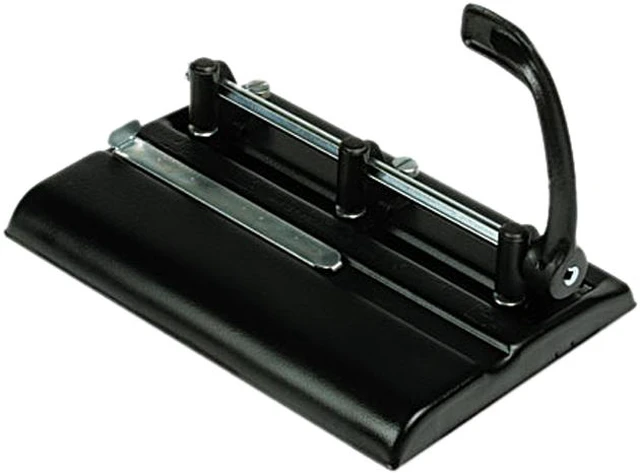 Main image of Master 325B 24-Sheet Lever Action Two- to Seven-Hole Punch, 9/32 Diameter Holes, Black