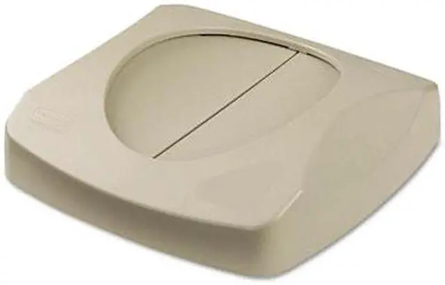 Main image of Rubbermaid Commercial                    Swing Top Lid for Untouchable Recycling Center, 16" Square, Beige