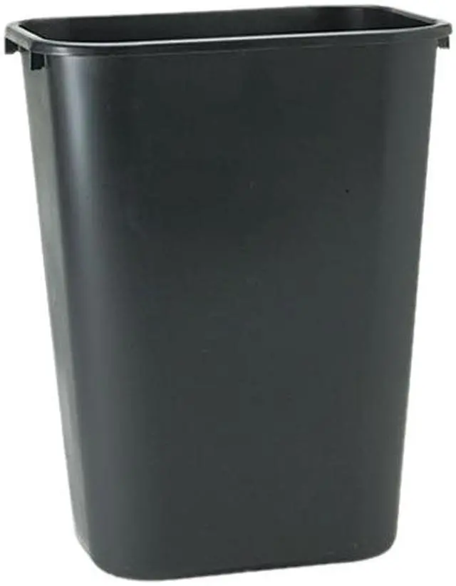 Main image of Rubbermaid Commercial 295700BK Soft Molded Plastic Wastebasket, Rectangular, 10 1/4 gal, Black