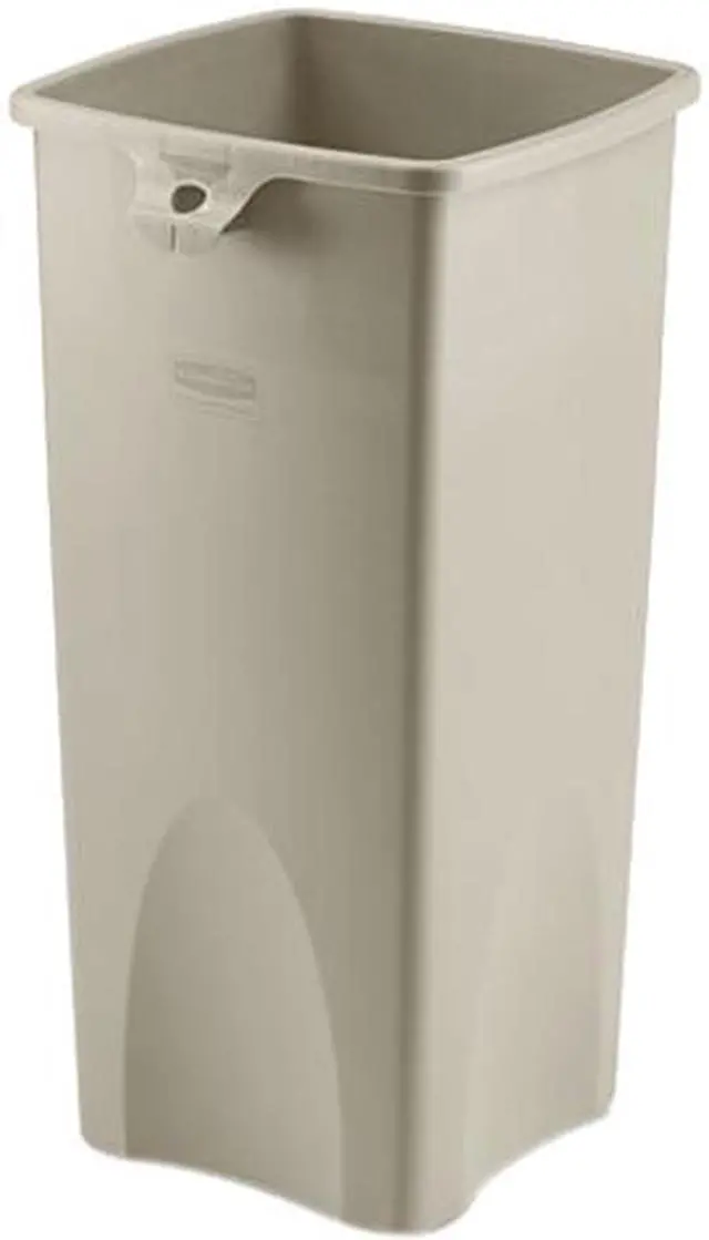 Main image of Rubbermaid Commercial 356988BG Untouchable Waste Container, Square, Plastic, 23 gal, Beige