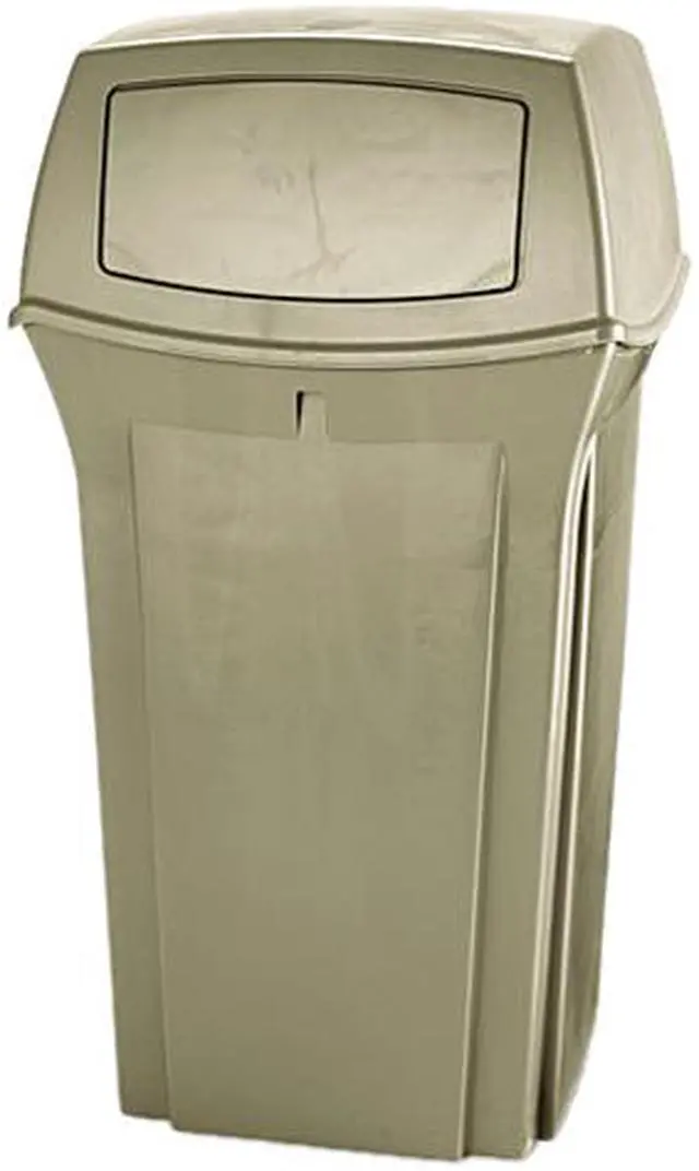 Main image of Rubbermaid Commercial 8430-88BG Ranger Fire-Safe Container, Square, Structural Foam, 35 gal, Beige