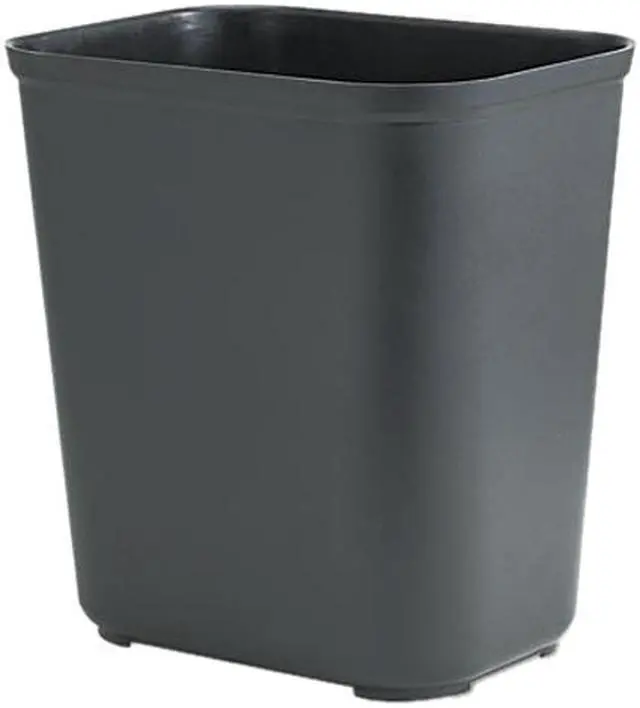 Main image of Rubbermaid Commercial 254300BK Fire-Resistant Wastebasket, Rectangular, Fiberglass, 7 gal, Black