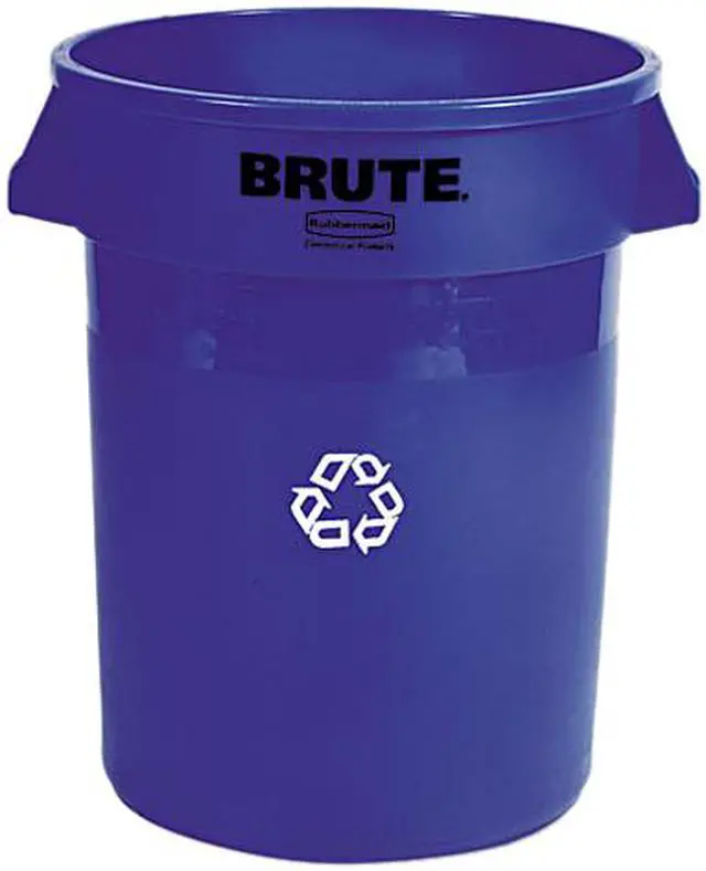 Main image of Rubbermaid Commercial 263273BE Brute Recycling Container, Round, Plastic, 32 gal, Blue